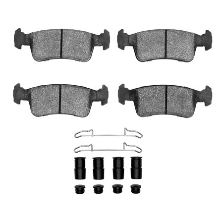 Dynamic Friction Co 5000 Advanced Brake Pads - Semi Metallic and Hardware Kit, Long Pad Wear, Front 1551-0359-01